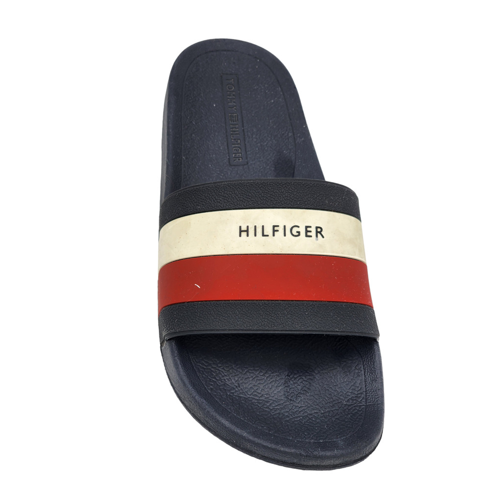 Tommy Hilfiger Slide Sandals Mens 8.5 Womens 10 Slip On Summer Preppy 90s Vibe - Picture 2 of 8